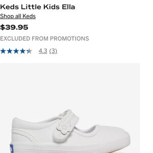 White Ella size 8M girls keds shoes